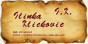 Ilinka Kličković vizit kartica